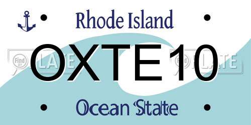 OXTE10 Rhode Island License Plate