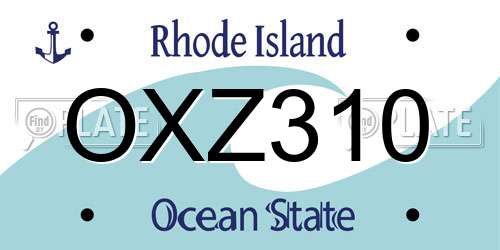 OXZ310 Rhode Island License Plate