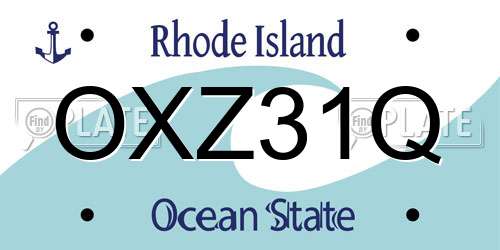 OXZ31Q Rhode Island License Plate