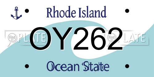 OY262 Rhode Island License Plate