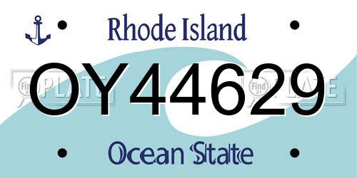 OY44629 Rhode Island License Plate