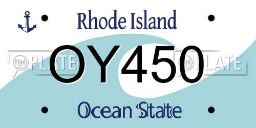 OY450 Rhode Island License Plate