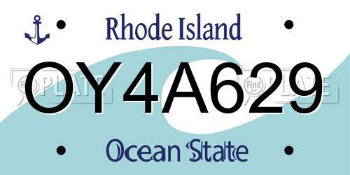 OY4A629 Rhode Island License Plate