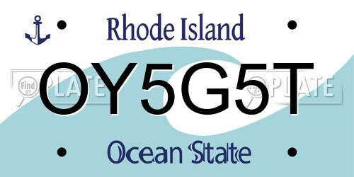 OY5G5T Rhode Island License Plate