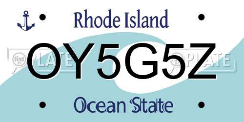 OY5G5Z Rhode Island License Plate