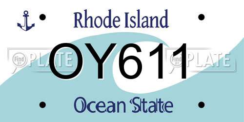 OY611 Rhode Island License Plate
