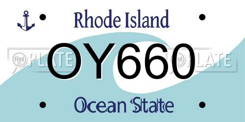 OY660 Rhode Island License Plate