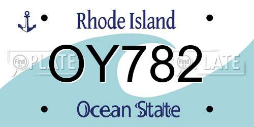 OY782 Rhode Island License Plate