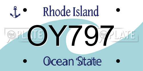 OY797 Rhode Island License Plate