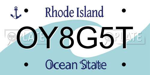 OY8G5T Rhode Island License Plate