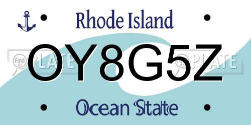 OY8G5Z Rhode Island License Plate