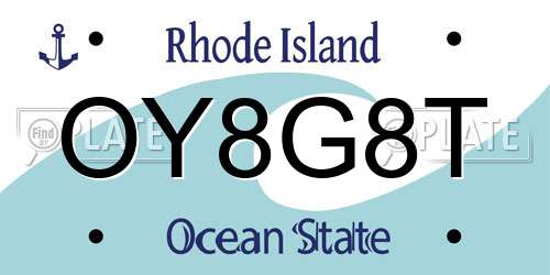 OY8G8T Rhode Island License Plate