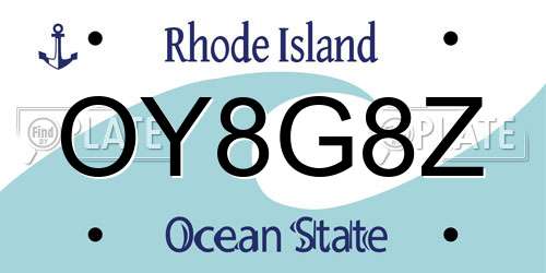 OY8G8Z Rhode Island License Plate