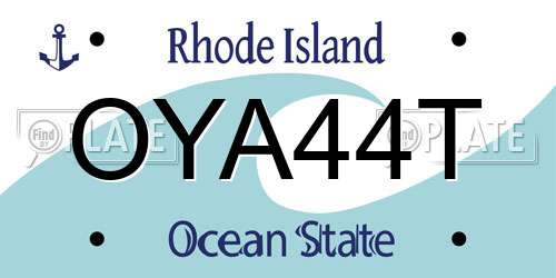 OYA44T Rhode Island License Plate