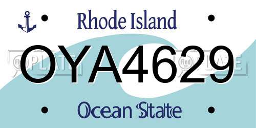 OYA4629 Rhode Island License Plate