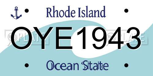 OYE1943 Rhode Island License Plate