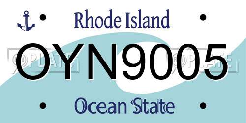 OYN9005 Rhode Island License Plate