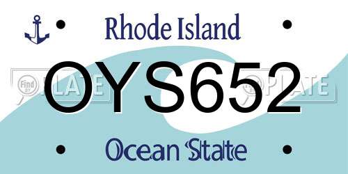 OYS652 Rhode Island License Plate