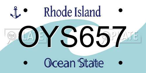 OYS657 Rhode Island License Plate