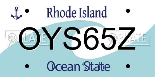 OYS65Z Rhode Island License Plate