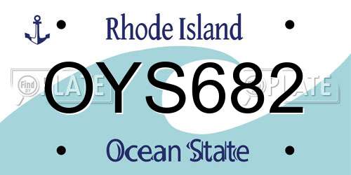 OYS682 Rhode Island License Plate