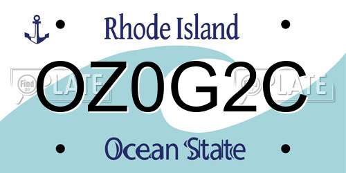OZ0G2C Rhode Island License Plate