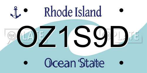 OZ1S9D Rhode Island License Plate