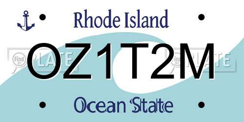 OZ1T2M Rhode Island License Plate