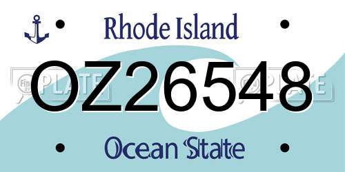 OZ26548 Rhode Island License Plate