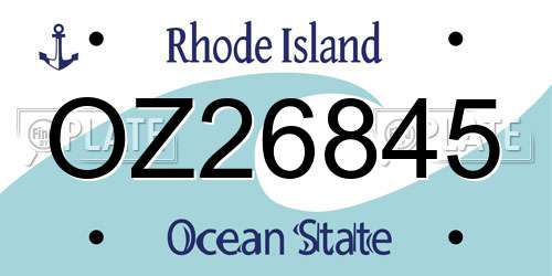 OZ26845 Rhode Island License Plate