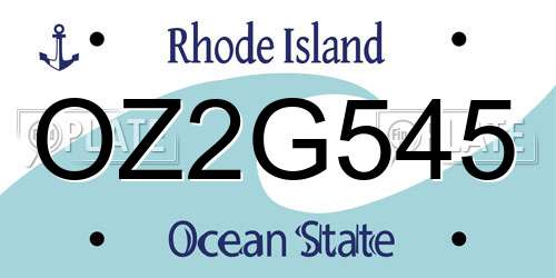 OZ2G545 Rhode Island License Plate