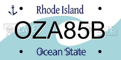 OZA85B Rhode Island License Plate