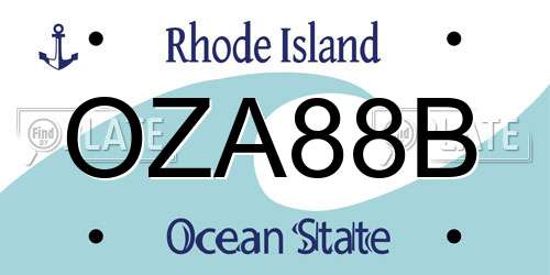 OZA88B Rhode Island License Plate