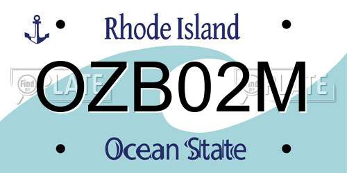 OZB02M Rhode Island License Plate