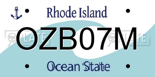 OZB07M Rhode Island License Plate