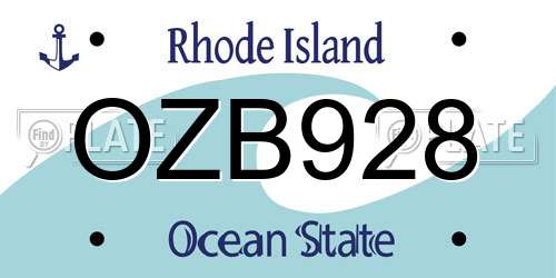 OZB928 Rhode Island License Plate