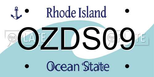 OZDS09 Rhode Island License Plate