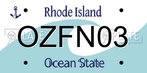 OZFN03 Rhode Island License Plate
