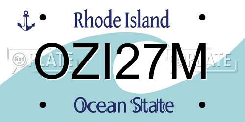 OZI27M Rhode Island License Plate