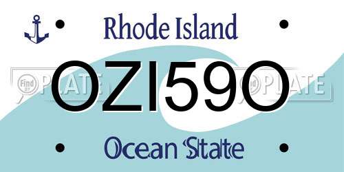 OZI59O Rhode Island License Plate