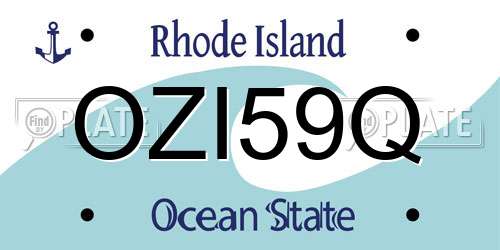 OZI59Q Rhode Island License Plate