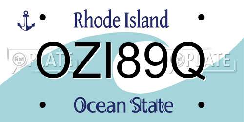 OZI89Q Rhode Island License Plate