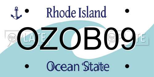 OZOB09 Rhode Island License Plate