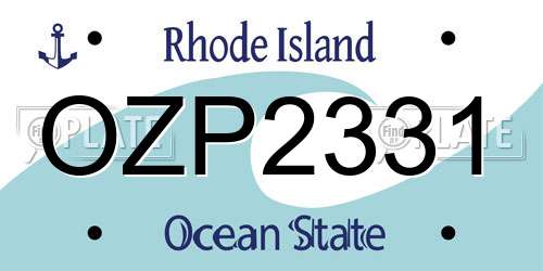 OZP2331 Rhode Island License Plate