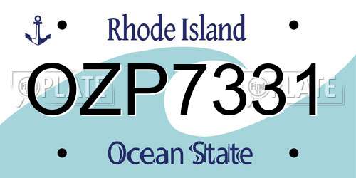 OZP7331 Rhode Island License Plate