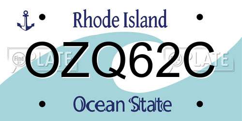 OZQ62C Rhode Island License Plate