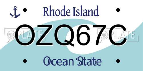 OZQ67C Rhode Island License Plate