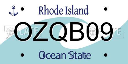 OZQB09 Rhode Island License Plate