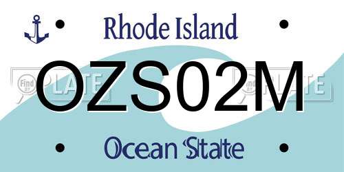 OZS02M Rhode Island License Plate
