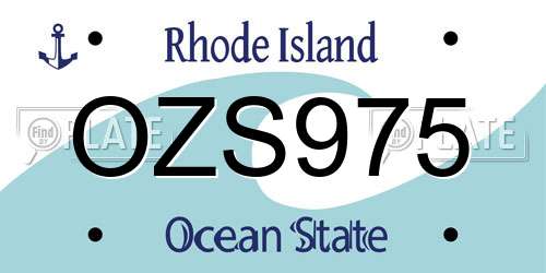 OZS975 Rhode Island License Plate